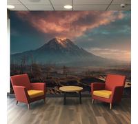 Volcano Wallpaper for Living Room, Dead Tree Landscape Wall Mural for Bedroom, Non-Woven Photo Wallpaper Home Decor 400X280cm, Wall Decoration D14