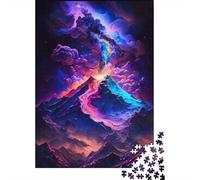 Volcanoes in The Galaxy Puzzle DIY Game Premium Cardboard Jigsaw Puzzle for Women Men 300pcs (40x28cm)