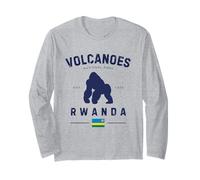Volcanoes National Park Rwanda Flag Virunga Gorilla Safari Long Sleeve T-Shirt