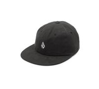 Volcom 6 Panel Flat Peak Adjustable Cap ~ Full Stone Dad black