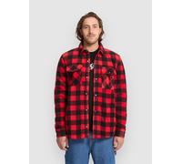 Volcom - Checkered Shirt - Bowered Fleece LS Shirt Lifeguard Red for Men - Size M Red M