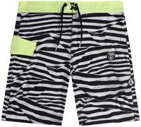 Volcom Boys Board Shorts - UPF 50+ Quick Dry Boys Swim Trunks with Pockets - Kids' Swimwear Swim Shorts (Sizes: 8-16), Black/White, 12