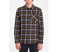 Volcom Caden Plaid Long Sleeve Flannel MENS Shirt - Wren Brown