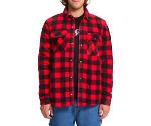 Volcom - Checkered Shirt - Bowered Fleece LS Shirt Lifeguard Red for Men - Size M Red M
