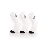BNWT VOLCOM Full Stone Mens Sports Ribbed Crew Socks White 8 - 11 3 Pairs