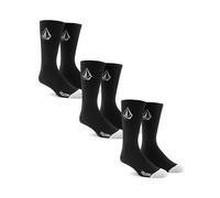 Volcom Full Stone Crew Socks 3 Pack - Black