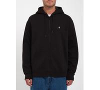 Volcom Hoodie Zip Mens Long Sleeved Single Stone Black Hoody