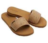 Volcom Ladies Plain Faux Leather Strap Sandals, Cognac Braid, 8.5 UK