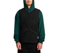 Volcom - Men's Sleeveless Zip Fleece - Snowdrift Vest Black for Men - Size L Black L