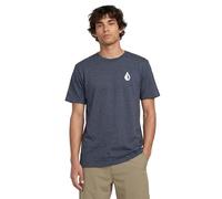 Volcom Men's Blaquedout Short Sleeve Tee T-Shirt, Navy Heather, Medium