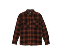 Volcom Men's Bowered Long Sleeve Lined Polar Fleece Coaches Jacket Cardigan Sweater, Burnt Sienna, L