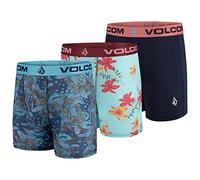 Volcom Mens Boxer Briefs 3 Pack Poly Spandex Performance Boxer Briefs Underwear, Multi/Light Blue/Navy, S
