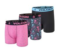 Volcom Mens Boxer Briefs 3 Pack Poly Spandex Performance FLY-LESS Support Boxer Briefs Underwear, Pink/Charcoal/Black, S