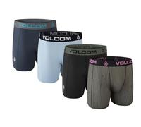 Volcom Mens Boxer Briefs 4 Pack Poly Spandex Performance Boxer Briefs Underwear, Grey/Black/Ocean Blue/Navy, L