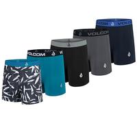 Volcom Mens Boxer Briefs 5 Pack Poly Spandex Performance Boxer Briefs Underwear, Charcoalwht/Blue/Black/Grey/Black, S