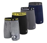 Volcom Mens Boxer Briefs Poly Spandex Performance Boxer Briefs Underwear, Blk-white/Black/Grey/Navy, L