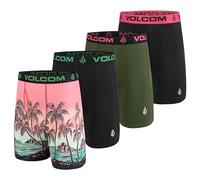 Volcom Mens Boxer Briefs Poly Spandex Performance Boxer Briefs Underwear, Multi/Black/Hunter Green/Black, M
