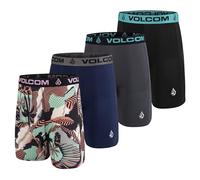 Volcom Mens Boxer Briefs Poly Spandex Performance Boxer Briefs Underwear, Multi/Navy/Charcoal/Black, M