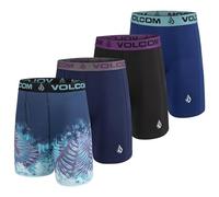 Volcom Mens Boxer Briefs Poly Spandex Performance Boxer Briefs Underwear, Navy/Navy/Black/Blue, XL