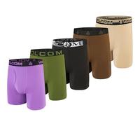 Volcom Mens Boxer Briefs Poly Spandex Performance Boxer Briefs Underwear, Purple/Green/Black/Brown/Khaki, L