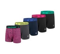 Volcom Men's Boxer Shorts, 5-Pack, Poly-Spandex, Performance Boxer Shorts, Underwear, M