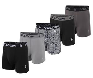 Volcom Men's Boxer Shorts, 5-Pack, Poly-Spandex, Performance Boxer Shorts, Underwear, S