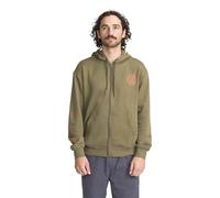 Volcom Men's Butter Full Zip Pullover Hoodie Sweatshirt - Soft Fleece Kangaroo Pockets Hooded, Wintermoss, L