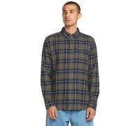 Volcom Caden Plaid Long Sleeve Shirt Brown,Blue M Men