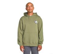 Volcom Men's Pullover Logo Fleece Hooded Sweatshirt - Soft Brushed Interior, Classic Fit, Kangaroo Pocket, Ribbed Cuffs & Hem, Downhill Wintermoss, M