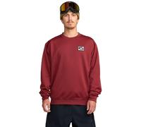 Volcom mens Core Hydro Crew Sweatshirt - Water-repellent Fleece Pullover, Burnt Red, XL