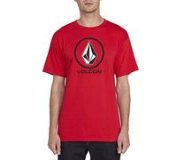 Volcom Men's Crisp Stone Short Sleeve Tee T-Shirt, Red, Medium
