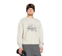 Volcom Men's Essential Crew Fleece Snowboard Winter Sweatshirt, Stone S5, L