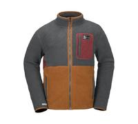 Volcom Men's Fleece Full Zip Snowboard Sweatshirt, Charcoal, Medium