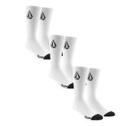 Volcom Men's Full Stone 3 Pack Socks - White