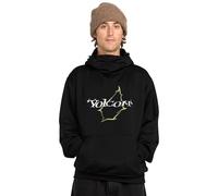 Volcom Men's Hydro Fleece Riding Hoodie - Water-Repellent Sweatshirt with Storm Hood & Thumbholes, Black, XL
