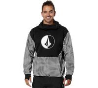 Volcom Men's Hydro Fleece Riding Hoodie - Water-Repellent Sweatshirt with Storm Hood & Thumbholes Pullover, Black Print, XL