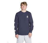 Volcom Men's Iconic Deadly Stones Long Sleeve T-Shirt, Navy White White, Large