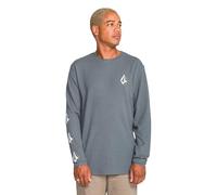 Volcom Mens Nunez Long Sleeve Thermal Shirt, Dark Slate, Medium