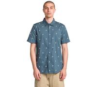 Volcom Men's Patterson Short Sleeve Button Down Woven Shirt, Dark Slate, XL