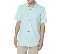 Volcom Men's Regular Date Knight Short Sleeve Classic Fit Button Down Shirt, Crete Blue, Medium