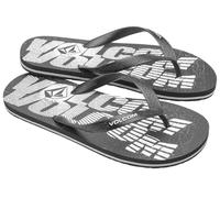 Volcom Men's Rocker Flip Flops, Black/White, 10.5 UK