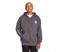 Volcom Men's Roundabout Zip Hoodie Fleece Sweatshirt, Brute Asphalt Black, XXL