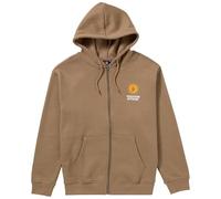 Volcom Men's Roundabout Zip Hoodie Fleece Sweatshirt, Teak, XXL