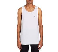 Volcom Men's Solid Heather Tank T-Shirt, White, Medium