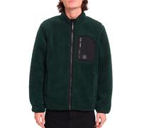 Volcom - Sherpa fleece jacket with zip - Muzzer Fuzzar Zip Scarab for Men in Silicone - Size L - Green Green L