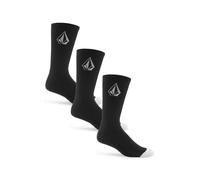 Volcom Socks Crew Mens 3 Pack Stone Black