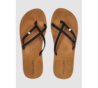 Volcom Women's Thrills Sandal Flip-Flop, Black-New, 4 UK