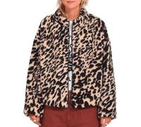 Volcom - Warm zipped fleece - Wylding Out Sherpa W Animal Print for Women - Size L - Beige Beige L