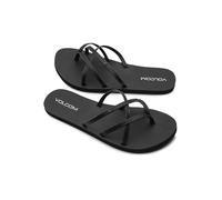 Volcom Women's New School Flip Flop Sandal, New Black Out, 9