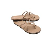 Volcom Women's New School Strappy Flip Flop Flat Slide Sandal, Natural, 3 UK